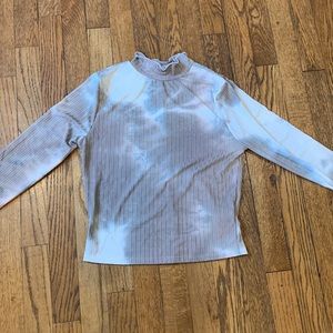 NWT HYFVE HYFVE HYFVE Tie Dye Long Sleeve Mock Neck Top in Brown an Green